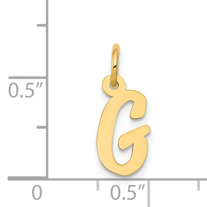 14k Yellow Gold 14k Small Script Letter G Initial Charm