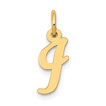 14k Yellow Gold 14k Small Script Letter I Initial Charm