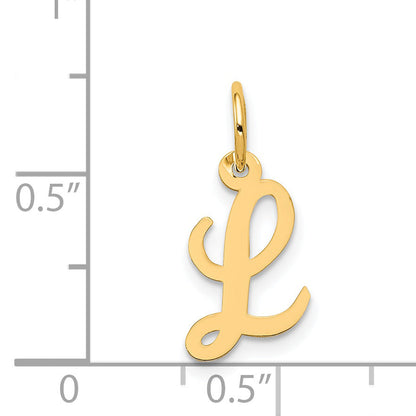 14k Yellow Gold 14k Small Script Letter L Initial Charm