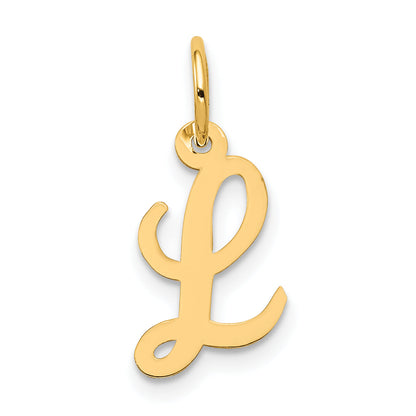 14k Yellow Gold 14k Small Script Letter L Initial Charm
