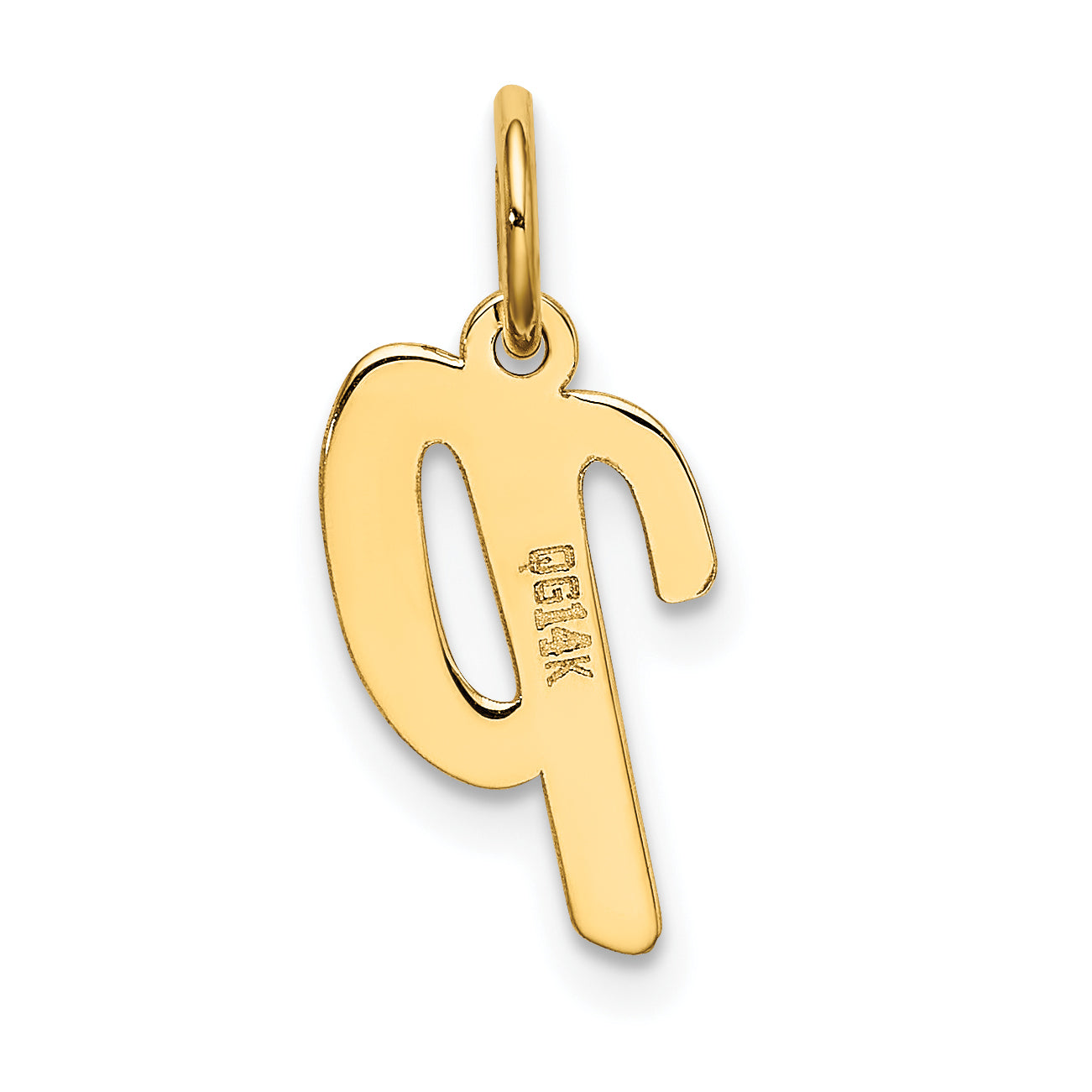 14k Yellow Gold 14k Small Script Letter P Initial Charm