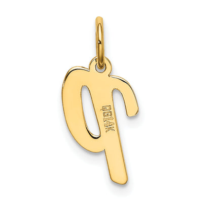 14k Yellow Gold 14k Small Script Letter P Initial Charm