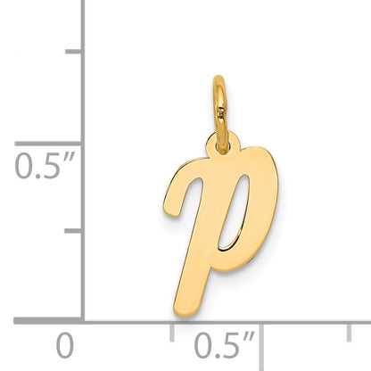 14k Yellow Gold 14k Small Script Letter P Initial Charm