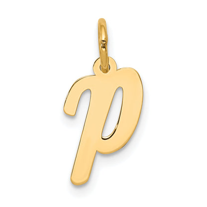 14k Yellow Gold 14k Small Script Letter P Initial Charm
