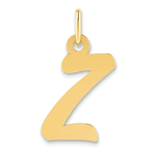 14k Yellow Gold 14k Small Script Initial Z Charm