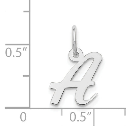 14k White Gold 14k White Gold Small Script Letter A Initial Charm
