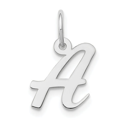 14k White Gold 14k White Gold Small Script Letter A Initial Charm