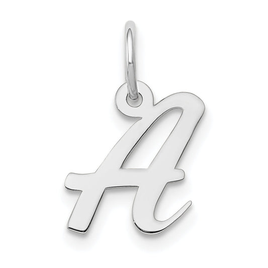 14k White Gold 14k White Gold Small Script Letter A Initial Charm