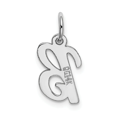 14k White Gold 14k White Gold Small Script Letter B Initial Charm