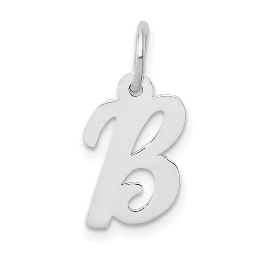 14k White Gold 14k White Gold Small Script Letter B Initial Charm