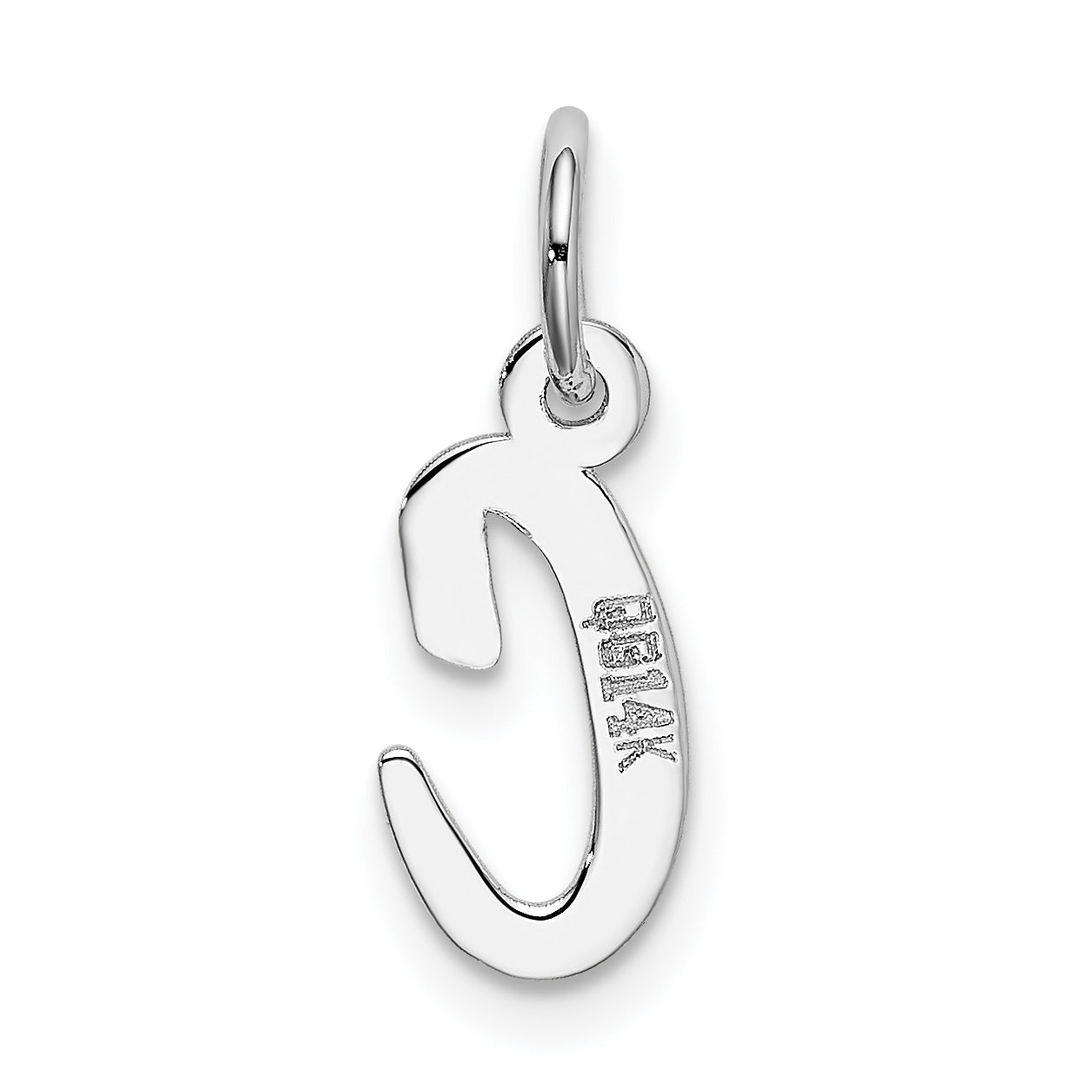 14k White Gold 14k White Gold Small Script Letter C Initial Charm