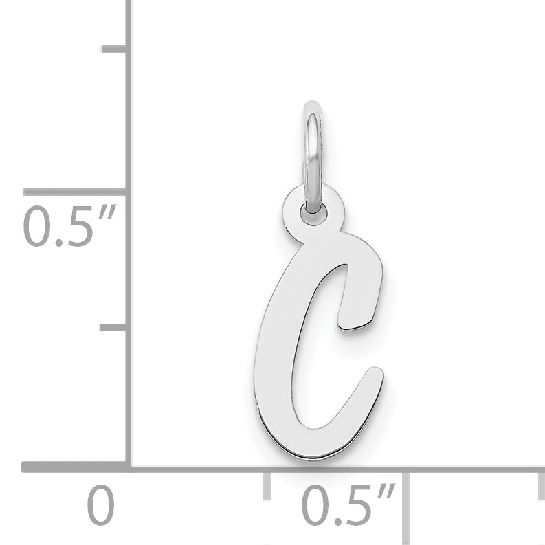 14k White Gold 14k White Gold Small Script Letter C Initial Charm