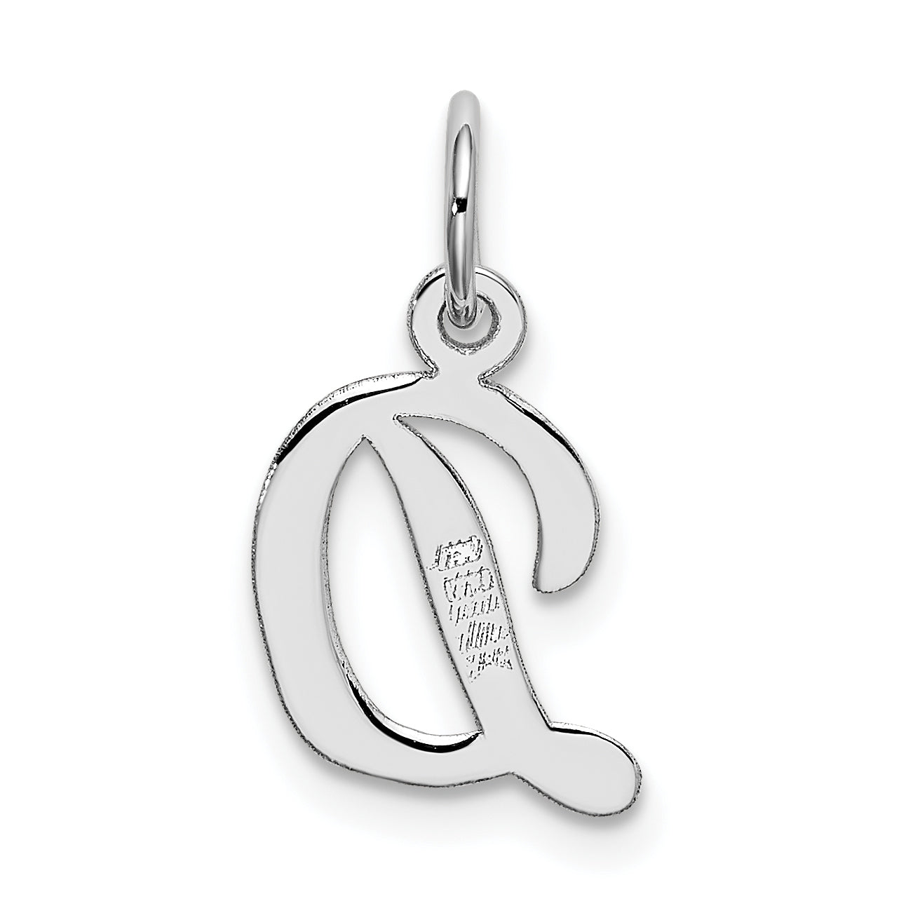 14k White Gold 14k White Gold Small Script Letter D Initial Charm