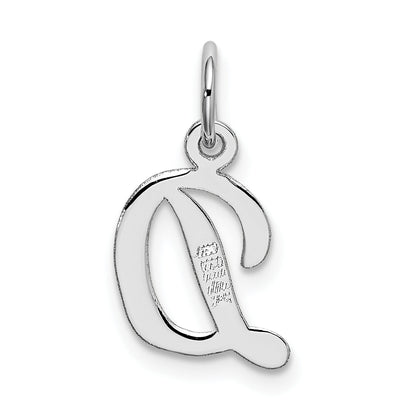 14k White Gold 14k White Gold Small Script Letter D Initial Charm