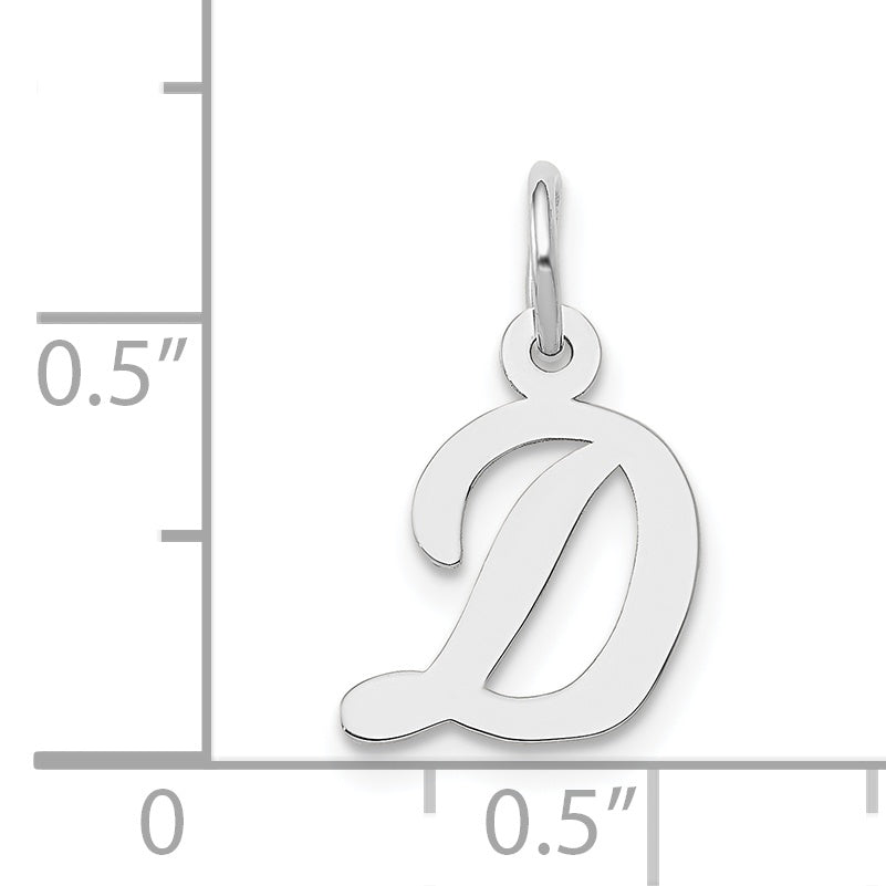 14k White Gold 14k White Gold Small Script Letter D Initial Charm