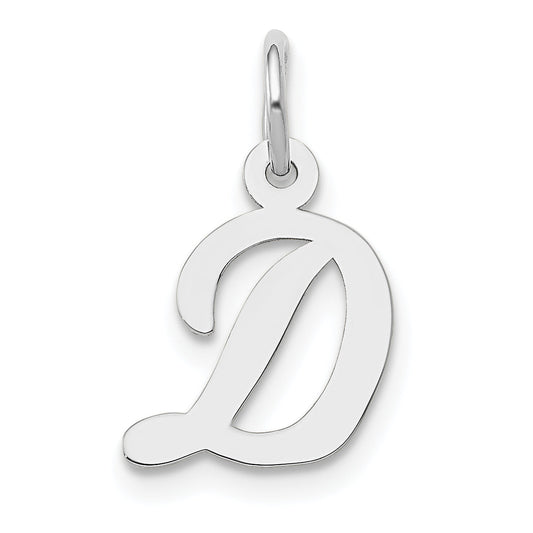 14k White Gold 14k White Gold Small Script Letter D Initial Charm