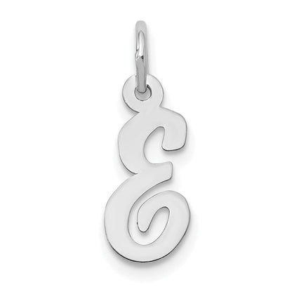 14k White Gold 14k White Gold Small Script Letter E Initial Charm