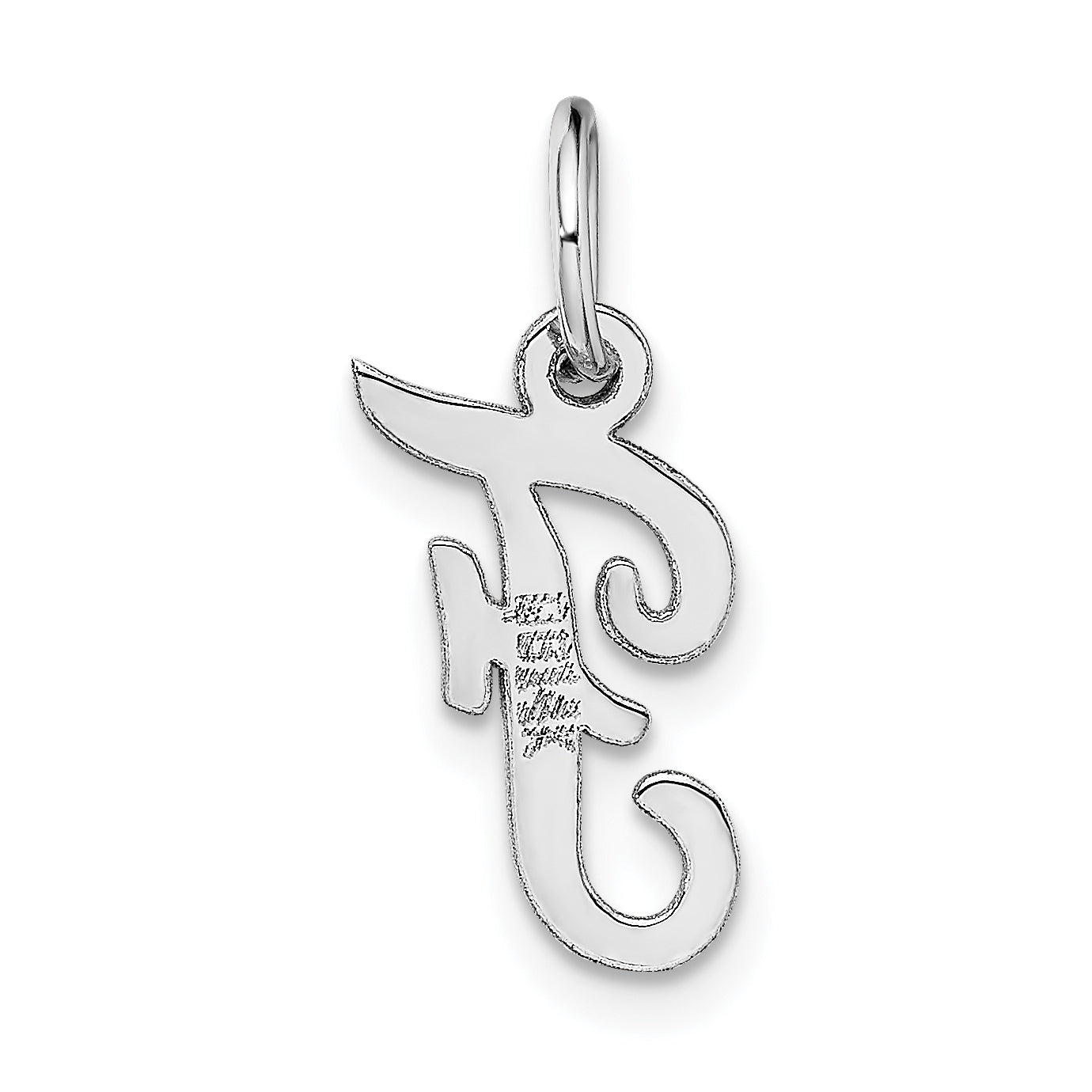 14k White Gold 14k White Gold Small Script Letter F Initial Charm