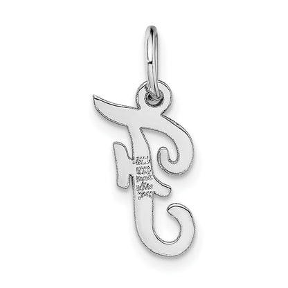 14k White Gold 14k White Gold Small Script Letter F Initial Charm