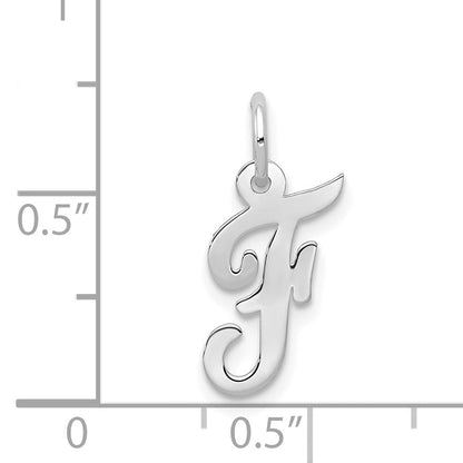 14k White Gold 14k White Gold Small Script Letter F Initial Charm