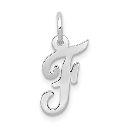 14k White Gold 14k White Gold Small Script Letter F Initial Charm