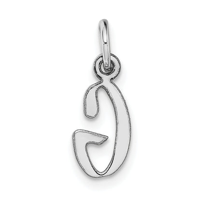 14k White Gold 14k White Gold Small Script Letter G Initial Charm
