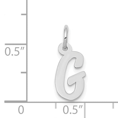 14k White Gold 14k White Gold Small Script Letter G Initial Charm