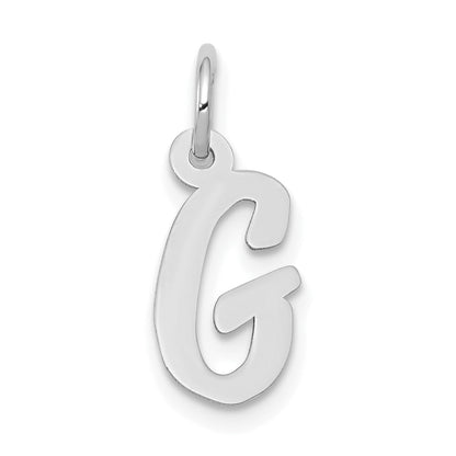 14k White Gold 14k White Gold Small Script Letter G Initial Charm