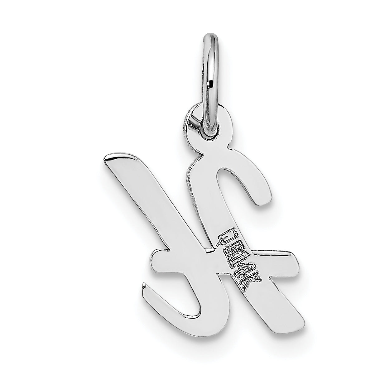 14k White Gold 14k White Gold Small Script Letter H Initial Charm