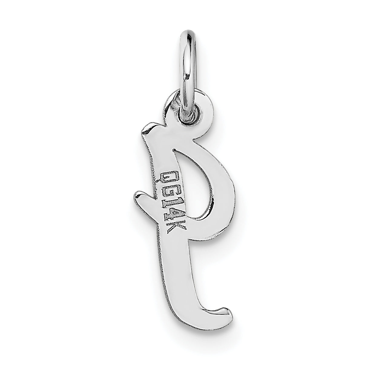 14k White Gold 14k White Gold Small Script Letter I Initial Charm