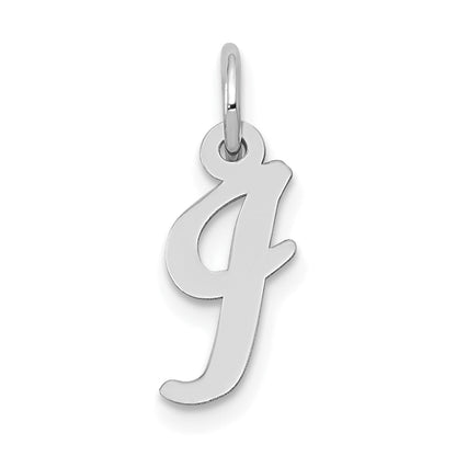 14k White Gold 14k White Gold Small Script Letter I Initial Charm