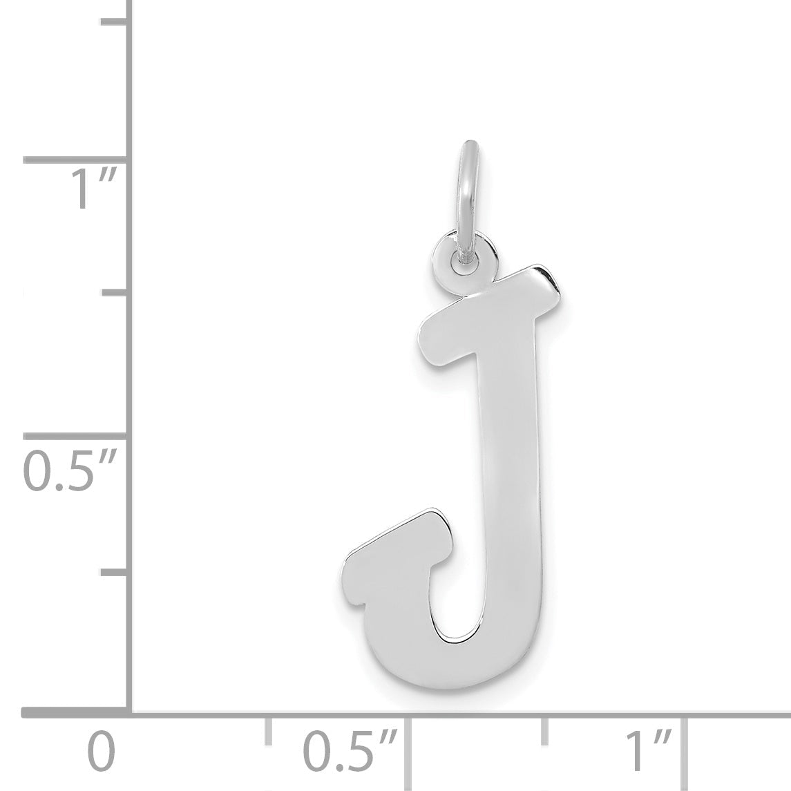 14k White Gold 14k White Gold Small Script Letter J Initial Charm