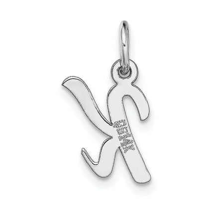 14k White Gold 14k White Gold Small Script Letter K Initial Charm
