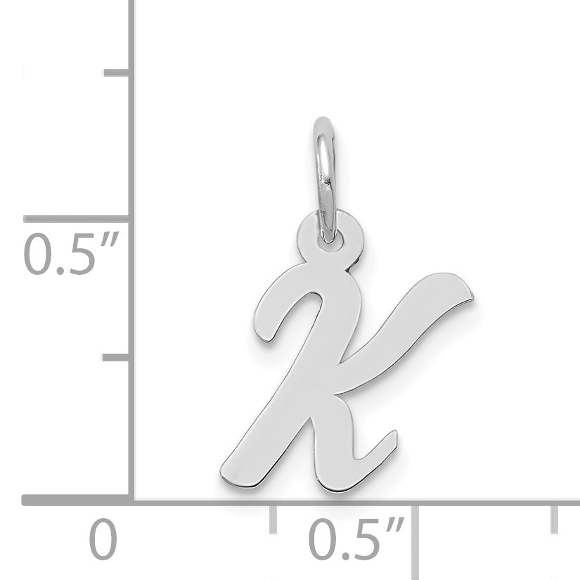 14k White Gold 14k White Gold Small Script Letter K Initial Charm