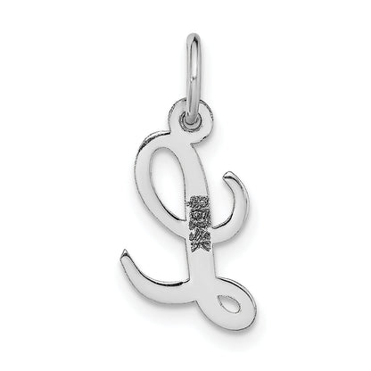 14k White Gold 14k White Gold Small Script Letter L Initial Charm