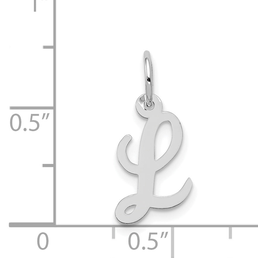 14k White Gold 14k White Gold Small Script Letter L Initial Charm