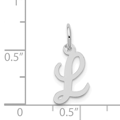 14k White Gold 14k White Gold Small Script Letter L Initial Charm