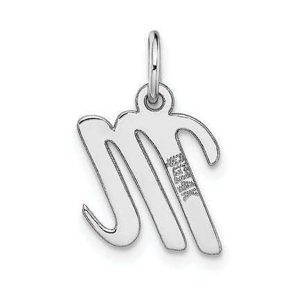 14k White Gold 14k White Gold Small Script Letter M Initial Charm