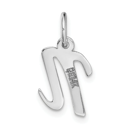 14k White Gold 14k White Gold Small Script Letter N Initial Charm
