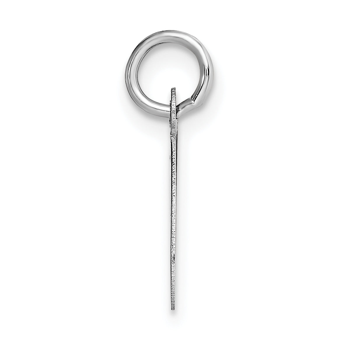 14k White Gold 14k White Gold Small Script Letter O Initial Charm