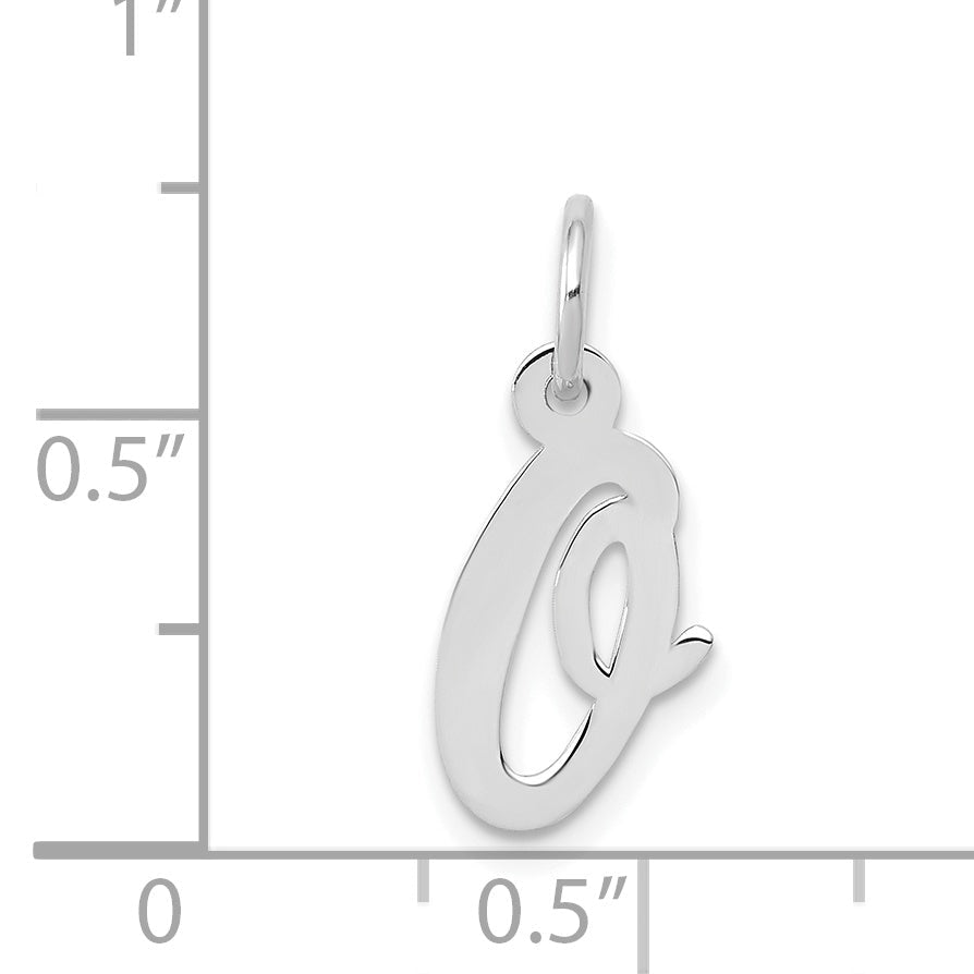 14k White Gold 14k White Gold Small Script Letter O Initial Charm