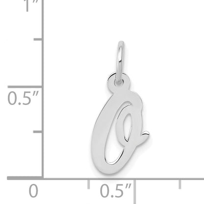 14k White Gold 14k White Gold Small Script Letter O Initial Charm