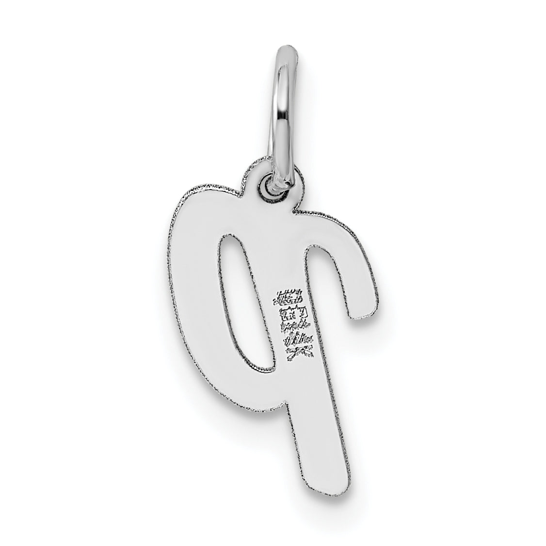 14k White Gold 14k White Gold Small Script Letter P Initial Charm