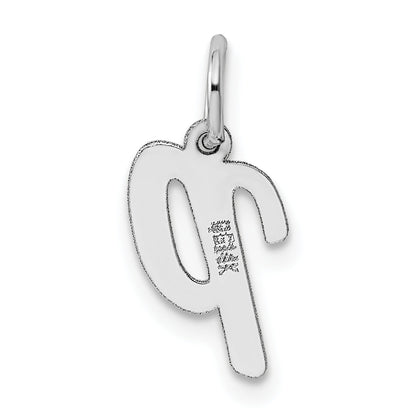 14k White Gold 14k White Gold Small Script Letter P Initial Charm