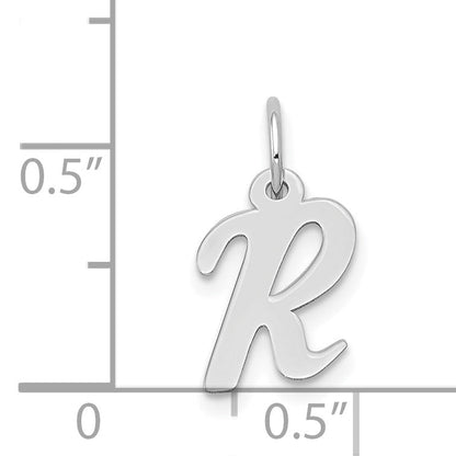 14k White Gold 14k White Gold Small Script Letter R Initial Charm