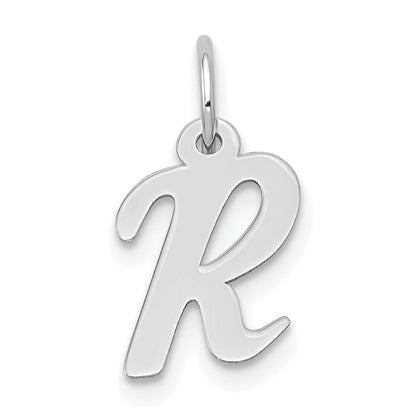 14k White Gold 14k White Gold Small Script Letter R Initial Charm