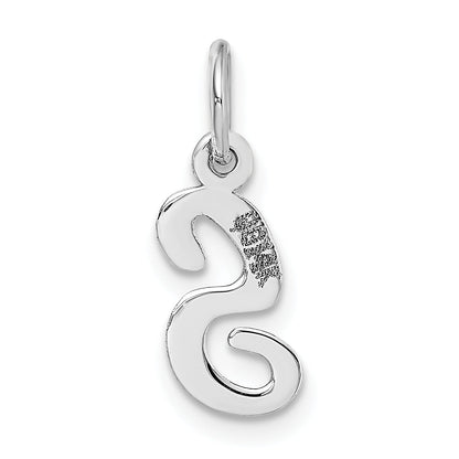 14k White Gold 14k White Gold Small Script Letter S Initial Charm