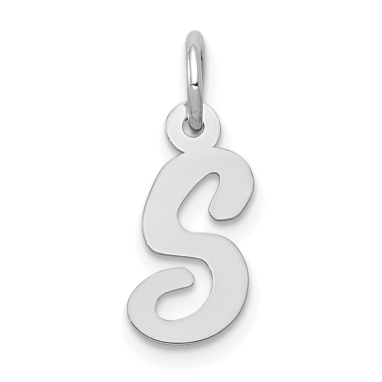 14k White Gold 14k White Gold Small Script Letter S Initial Charm