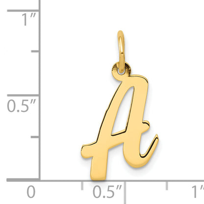 14k Yellow Gold 14k Medium Script Letter A Initial Charm
