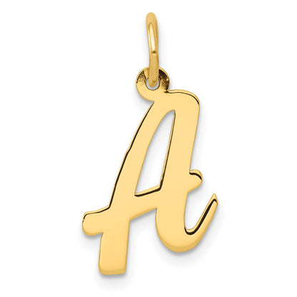 14k Yellow Gold 14k Medium Script Letter A Initial Charm